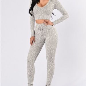 Wanderlust Hoodie/Leggings Set - Grey